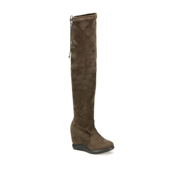 flo ege56z suede khaki women 's boots butigo, Black