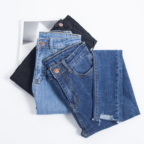 skinny leg jeans female nine points high waist irregular first love student trousers thin thin pants, Blue
skinny leg jeans female nine points high waist irregular first love student trousers thin thin pants, Blue