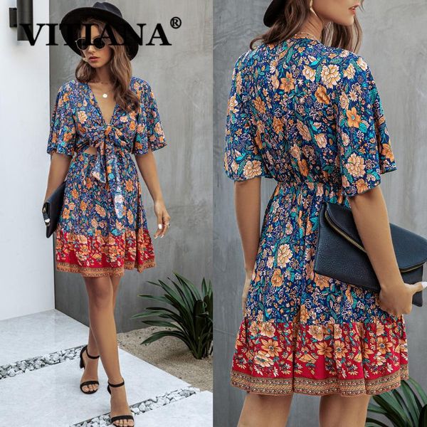 vitiana women party mini dress for womens summer 2020 female short sleeve deep v-neck casual lace up print dresses vestidos, Black;gray
vitiana women party mini dress for womens summer 2020 female short sleeve deep v-neck casual lace up print dresses vestidos, Black;gray
