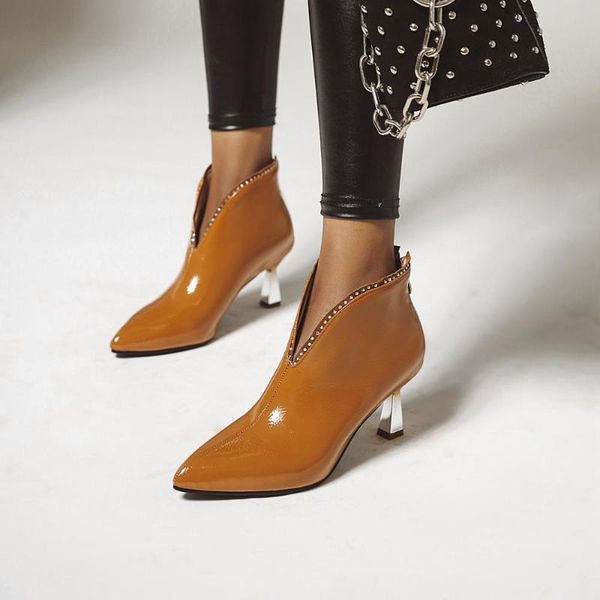 women shoes high heel ankle boot elegant cusp england casual short boots female pointed toe stiletto shoes, Black
women shoes high heel ankle boot elegant cusp england casual short boots female pointed toe stiletto shoes, Black