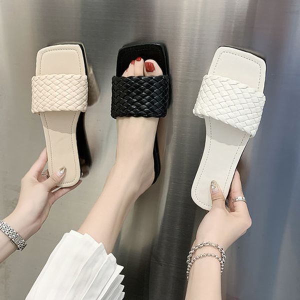 large size female slippers 2020 summer wear fashionable wild pregnant women flat bottom woven sandals ins tide, Black
large size female slippers 2020 summer wear fashionable wild pregnant women flat bottom woven sandals ins tide, Black