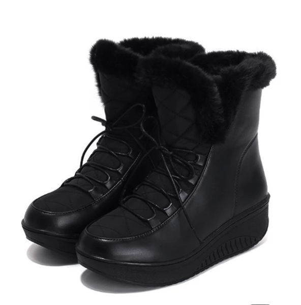 women boots winter warm snow artificial pu ankle for female fashion plush leisure casual antiskid shoes, Black
women boots winter warm snow artificial pu ankle for female fashion plush leisure casual antiskid shoes, Black