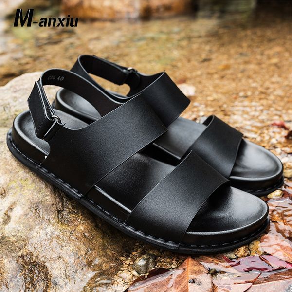m-anxiu men concise soft tpu sewing sole peep-toe sandal 2018 summer fashion beach antiskid hook & loop breathable sandal, Black
m-anxiu men concise soft tpu sewing sole peep-toe sandal 2018 summer fashion beach antiskid hook & loop breathable sandal, Black