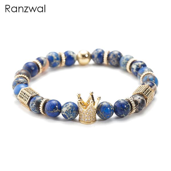 ranzwal men natural stone beads bracelets micro pave rhinestone crown charm bracelet women bangle jewelry gift wbr062, Black
ranzwal men natural stone beads bracelets micro pave rhinestone crown charm bracelet women bangle jewelry gift wbr062, Black