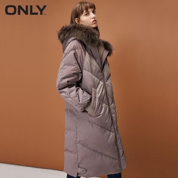 only womens' winter new double head zipper long down jacket detachable fur collar raglan sleeves|118312561, Black
only womens' winter new double head zipper long down jacket detachable fur collar raglan sleeves|118312561, Black