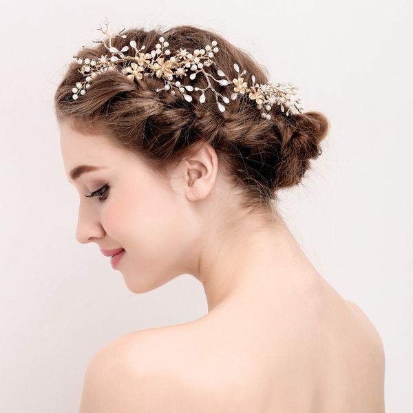 dower me vintage gold flower bridal hair comb pearls wedding hair jewelry combs women accessories headwear, Golden;white
dower me vintage gold flower bridal hair comb pearls wedding hair jewelry combs women accessories headwear, Golden;white