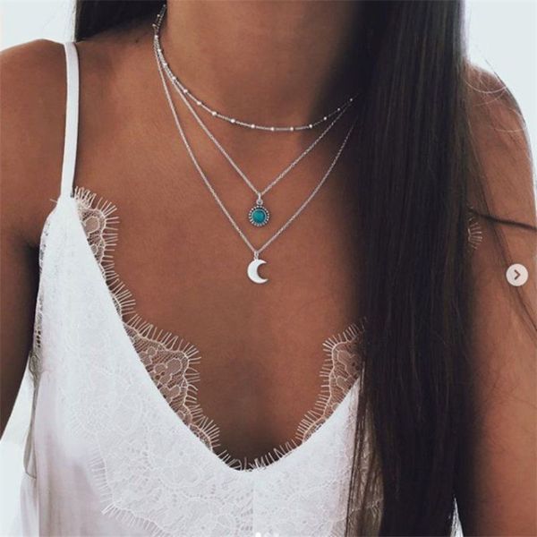 bohemian necklaces jewelry 2019 new fashion jewelry moon star multi-layer necklace pendant female chocker necklace gift, Silver
bohemian necklaces jewelry 2019 new fashion jewelry moon star multi-layer necklace pendant female chocker necklace gift, Silver