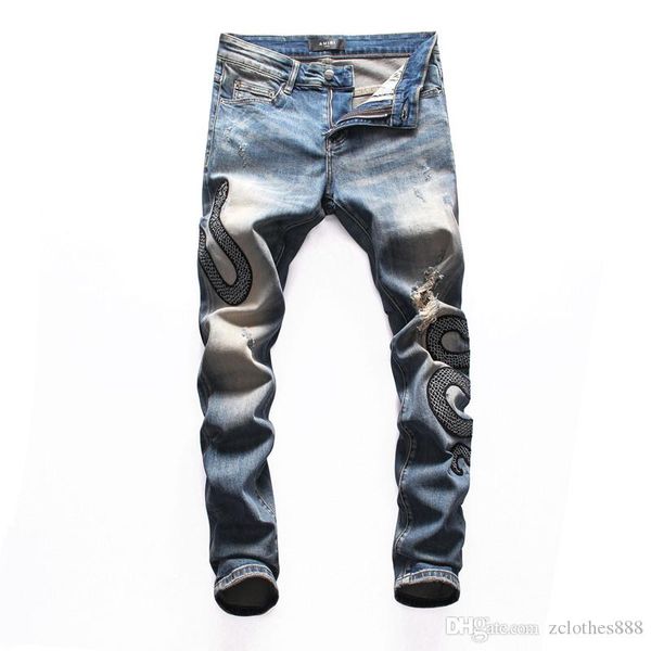 2020 mens luxury designer denim jeans skinny blue patchwork ripped pants pour hommes biker mens clothing men jeans size 42
2020 mens luxury designer denim jeans skinny blue patchwork ripped pants pour hommes biker mens clothing men jeans size 42