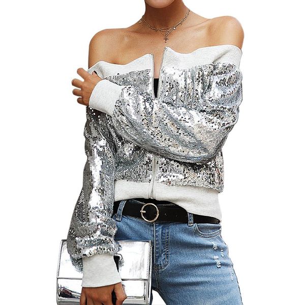 yfashion ladies sequin silver off-shoulder coat new fashion lady design zipper coats vestidos coat for women female, Black;brown
yfashion ladies sequin silver off-shoulder coat new fashion lady design zipper coats vestidos coat for women female, Black;brown