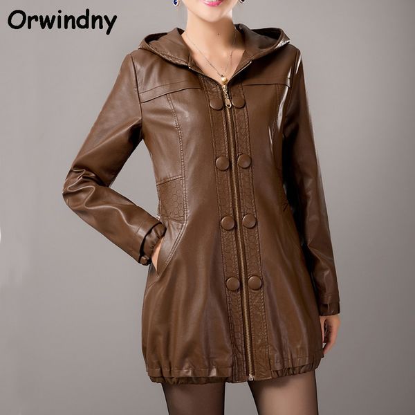 2019 new casual jackets and coats spring leather jacket women long coats leather female clothing plus size 5xl, Black
2019 new casual jackets and coats spring leather jacket women long coats leather female clothing plus size 5xl, Black