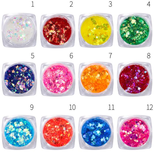 3g/box 12colors/set rainbow nail art glitter mix shapes acrylic uv gel nail polish crafts clear iridescent mix glitter kits, Silver;gold
3g/box 12colors/set rainbow nail art glitter mix shapes acrylic uv gel nail polish crafts clear iridescent mix glitter kits, Silver;gold