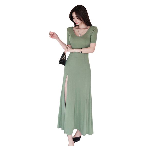casual dresses green maxi long dress for women summer short sleeve v neck slim laides causal split party one piece, Black;gray
casual dresses green maxi long dress for women summer short sleeve v neck slim laides causal split party one piece, Black;gray