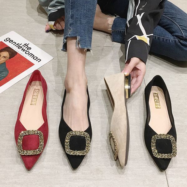 2020 spring woman flats pointed toe boat shoes faux suede slip on flat shoes gold heels metal ladies women black red 8005g
2020 spring woman flats pointed toe boat shoes faux suede slip on flat shoes gold heels metal ladies women black red 8005g