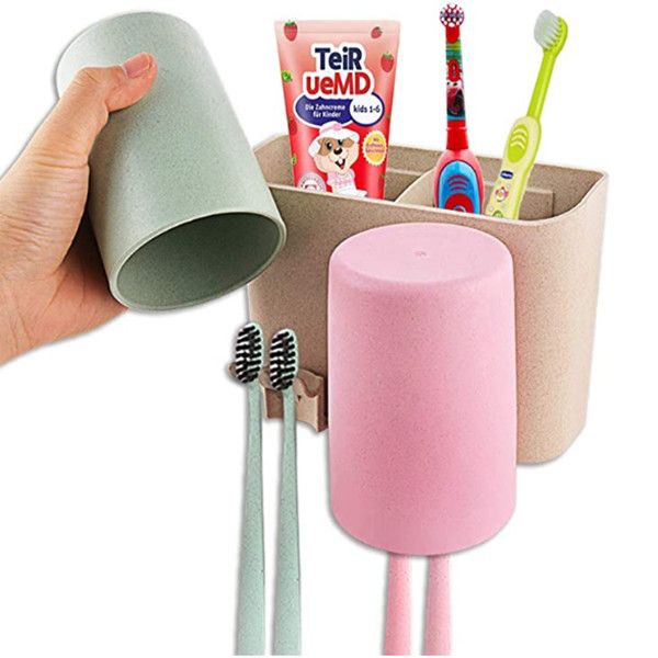 toothbrush holder wall mount 2 cups electric toothbrush toothpaste storage set for kids bathroom organizer natural material
toothbrush holder wall mount 2 cups electric toothbrush toothpaste storage set for kids bathroom organizer natural material