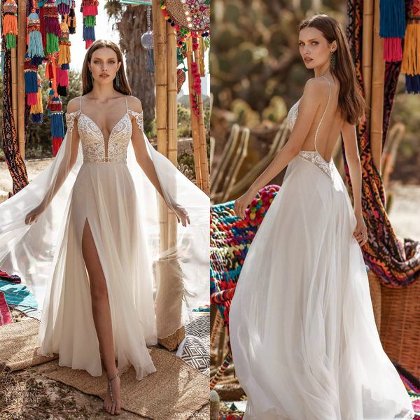 asaf dadush 2020 wedding dresses with wrap cape spaghetti lace high split bridal gowns chiffon skirt custom made flowing boho wedding dress, White
asaf dadush 2020 wedding dresses with wrap cape spaghetti lace high split bridal gowns chiffon skirt custom made flowing boho wedding dress, White