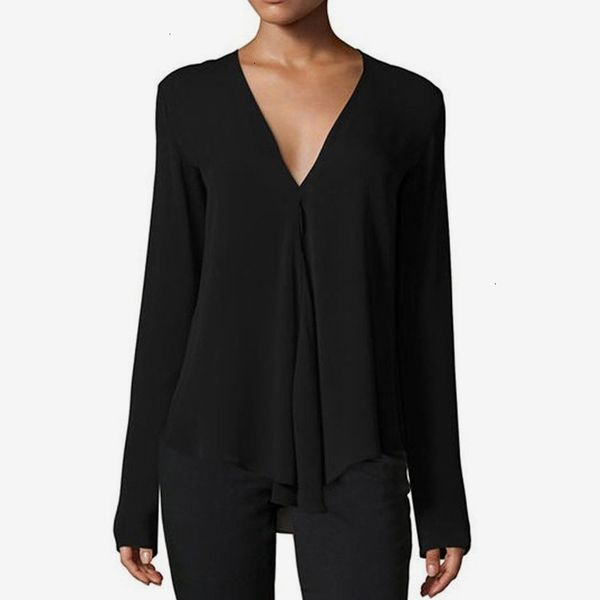 women clothing ruffle blouse deep v neck long sleeve kimono sleeve shirt spring feminine blouse blouses woman dropshipping plus size, White 
women clothing ruffle blouse deep v neck long sleeve kimono sleeve shirt spring feminine blouse blouses woman dropshipping plus size, White