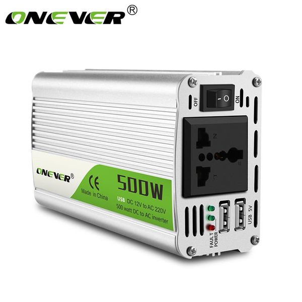 onever 500w inverter 12 v 220 v voltage transformer dc to ac 12v to 220v power converter with dual usb car charger adapter
onever 500w inverter 12 v 220 v voltage transformer dc to ac 12v to 220v power converter with dual usb car charger adapter
