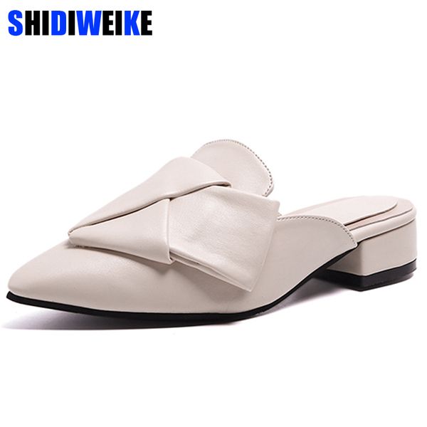 women mules slippers 2019 new pointed toe glitter low heel shoes woman soft leather bowknot flip flops female casual loafers, Black
women mules slippers 2019 new pointed toe glitter low heel shoes woman soft leather bowknot flip flops female casual loafers, Black