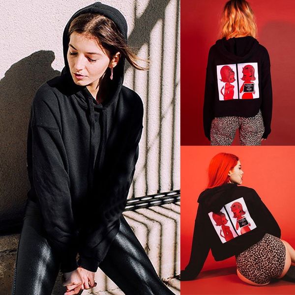 streetwear пуловер tops печать толстовка толстовка женской мода сыпучего длинный рукав печать сращивание кулиска толстовка tops, Black
streetwear пуловер tops печать толстовка толстовка женской мода сыпучего длинный рукав печать сращивание кулиска толстовка tops, Black