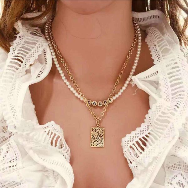 arcylic imitation pearls chain letter necklaces simple creative square hollow alloy pendant necklaces for women jewelry gift, Silver
arcylic imitation pearls chain letter necklaces simple creative square hollow alloy pendant necklaces for women jewelry gift, Silver