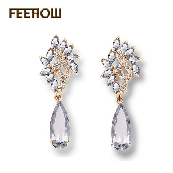 feehow fashion water drop shape cz zirconia crystal flower bridal dangle earrings for women wedding party jewelry ze005, Silver
feehow fashion water drop shape cz zirconia crystal flower bridal dangle earrings for women wedding party jewelry ze005, Silver
