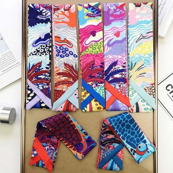 silk scarf pattern tie bag handle silk scarf handbag decorative ribbon small neckerchief hair band slender, Black
silk scarf pattern tie bag handle silk scarf handbag decorative ribbon small neckerchief hair band slender, Black