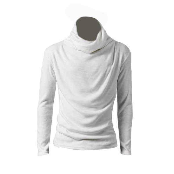 men autumn winter casual solid color cowl neck long sleeve t-shirt slim fit top, White;black
men autumn winter casual solid color cowl neck long sleeve t-shirt slim fit top, White;black