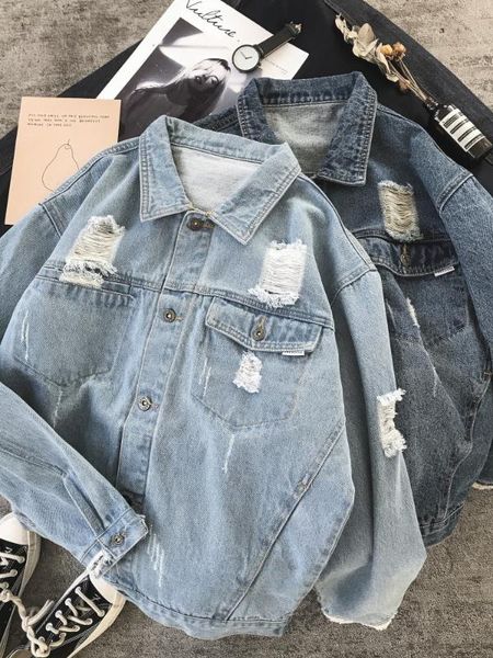 fashion men light blue denim jackets holes jean male jackets streetwear casual coats men cotton outwear jacket, Black;brown
fashion men light blue denim jackets holes jean male jackets streetwear casual coats men cotton outwear jacket, Black;brown