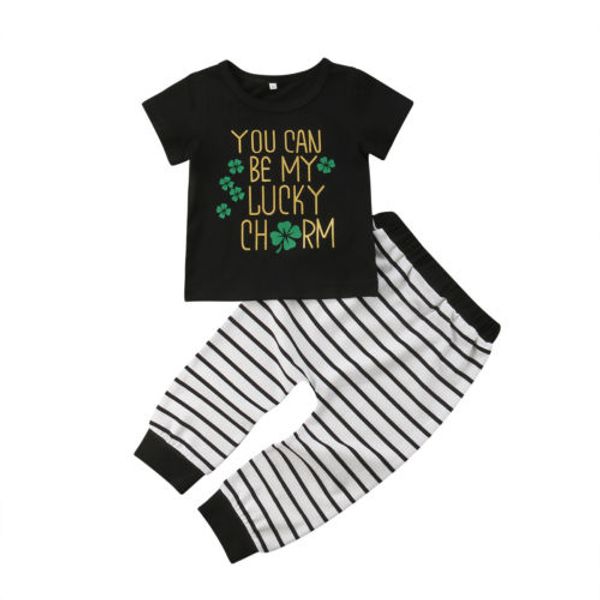 Toddler Baby Girl Boy Kid T-shirt Lucky Top Tee+Stripe Long Pants Trousers Clothes Set
Toddler Baby Girl Boy Kid T-shirt Lucky Top Tee+Stripe Long Pants Trousers Clothes Set