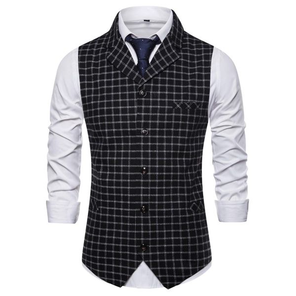 2019 spring autumn new man suit vest fashion slim fit thin grid plaid men waistcoat slim business jacket homme, Black;white
2019 spring autumn new man suit vest fashion slim fit thin grid plaid men waistcoat slim business jacket homme, Black;white