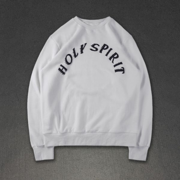 mens designer hoodie kanye west holy spirit crewneck hip hop clothes streetwear plain hoodies men women hooded sweatshirt, Black