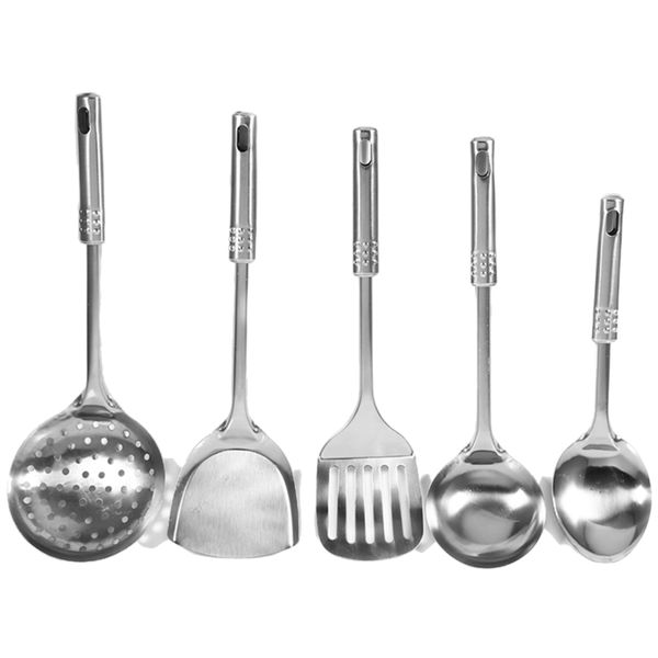 5pcs/set kitchen utensil set stainless steel kitchen tools multi-functional spoons shovel spatula kitchenware cooking tool 
5pcs/set kitchen utensil set stainless steel kitchen tools multi-functional spoons shovel spatula kitchenware cooking tool