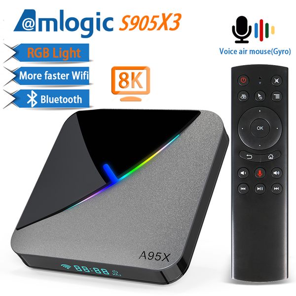A95X F3 Air RGB Light Android 9.0 TV BOX 8K 4K Youtube Amlogic S905X3 Netflix WiFi 2GB 4GB 16GB 32GB 64GB Set Top Box TV
A95X F3 Air RGB Light Android 9.0 TV BOX 8K 4K Youtube Amlogic S905X3 Netflix WiFi 2GB 4GB 16GB 32GB 64GB Set Top Box TV