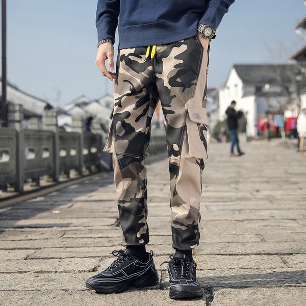 men's new casual trousers overalls safari style multi-pockets wild camouflage drawstring elastic waist ankle tied banded pants, Black
men's new casual trousers overalls safari style multi-pockets wild camouflage drawstring elastic waist ankle tied banded pants, Black