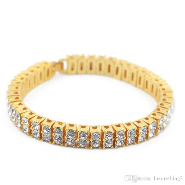 iced out chain bracelet for mens hip hop diamond tennis bracelets jewelry gold plating double row rhinestone bracelet, Black
iced out chain bracelet for mens hip hop diamond tennis bracelets jewelry gold plating double row rhinestone bracelet, Black