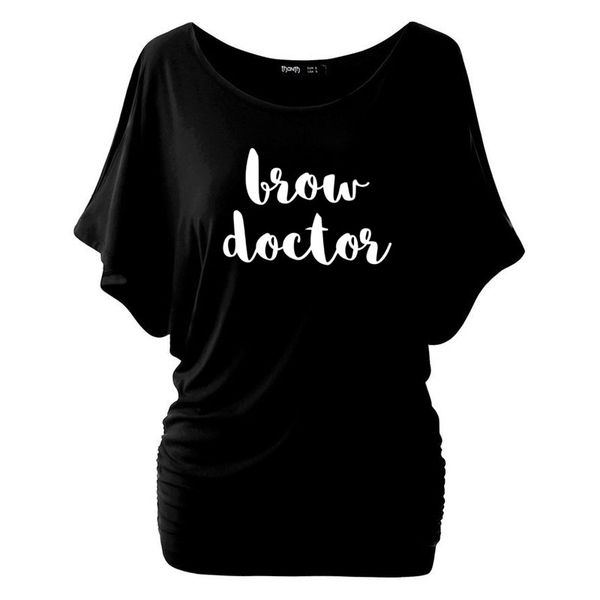 brow doctor print women bat sleeve tshirt cotton casual funny t shirt for lady op tees, White
brow doctor print women bat sleeve tshirt cotton casual funny t shirt for lady op tees, White