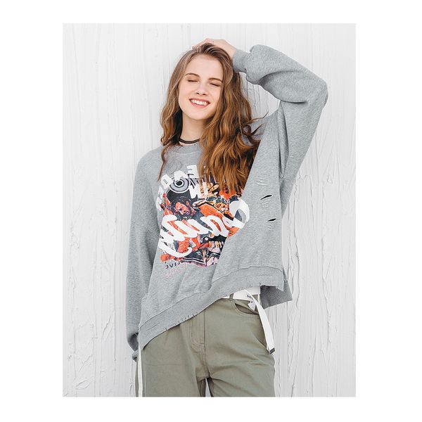women's fashion hoodie brand 2019 autumn brand worn-out printed long-sleeved sweater women designer hoodies clothing 4 styles, Black
women's fashion hoodie brand 2019 autumn brand worn-out printed long-sleeved sweater women designer hoodies clothing 4 styles, Black