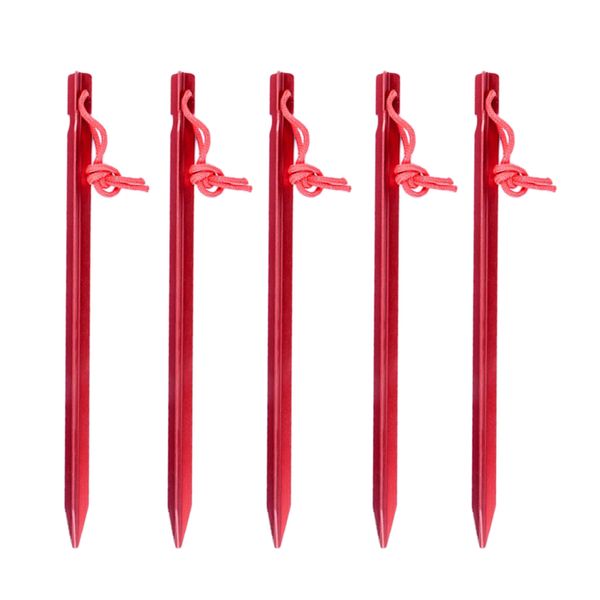 5 pieces aluminum outdoor tent stakes pegs, 9-inch
5 pieces aluminum outdoor tent stakes pegs, 9-inch