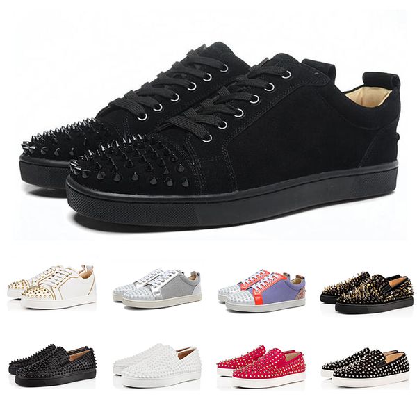 2019 designer fashion luxury red bottoms studded spikes flats shoes for mens women black party lovers genuine leather casual sneakers t07
2019 designer fashion luxury red bottoms studded spikes flats shoes for mens women black party lovers genuine leather casual sneakers t07