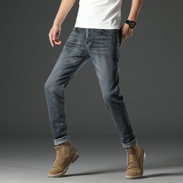 2020 new men's jeans straight high-end business casual trousers plus size men's loose long denim pants men, Blue
2020 new men's jeans straight high-end business casual trousers plus size men's loose long denim pants men, Blue