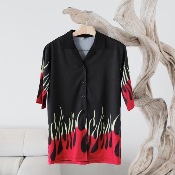 summer new fashion men's tide flame loose short-sleeve shirt thin print beach shirts hairstylist nightclub singer costumes, White;black
summer new fashion men's tide flame loose short-sleeve shirt thin print beach shirts hairstylist nightclub singer costumes, White;black