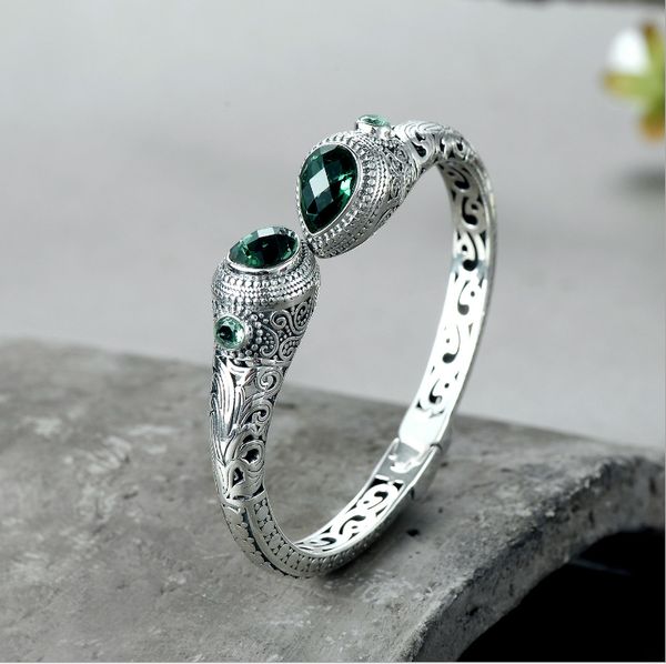 jf 2020 vintage green crystal open bracelet s925 bracelet baroque children couple engagement, Black
jf 2020 vintage green crystal open bracelet s925 bracelet baroque children couple engagement, Black
