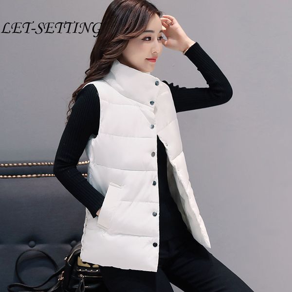 women vest female short autumn winter korean students coat thick stand collar vest, Black;white
women vest female short autumn winter korean students coat thick stand collar vest, Black;white