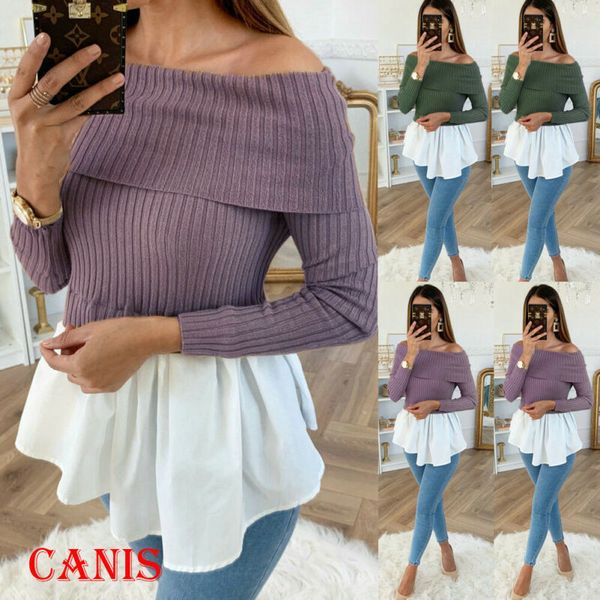 fashion casual womens long sleeve ruffles blouse spring autumn pullover loose sweater one shoulder jumper shirt, White
fashion casual womens long sleeve ruffles blouse spring autumn pullover loose sweater one shoulder jumper shirt, White