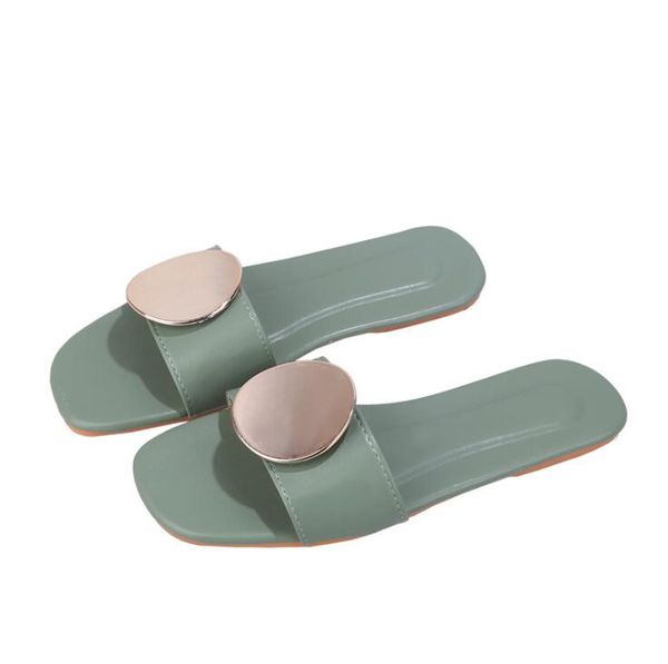women's slippers 2019 summer new round buckle open toe outdoor wild words wear holiday flat slippers, Black
women's slippers 2019 summer new round buckle open toe outdoor wild words wear holiday flat slippers, Black