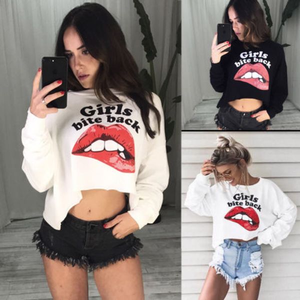 women ladies summer fashion new style mouth cartoon t-shirt round neck long sleeve casual t-shirt, White
women ladies summer fashion new style mouth cartoon t-shirt round neck long sleeve casual t-shirt, White