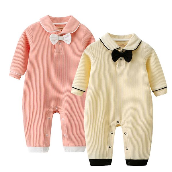 cotton long sleeve lapel collar rompers spring autumn bow tie rompers baby infant boy designer clothes, Blue
cotton long sleeve lapel collar rompers spring autumn bow tie rompers baby infant boy designer clothes, Blue