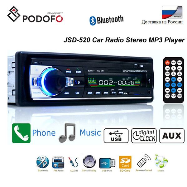 Podofo Bluetooth Autoradio Car Stereo Radio FM Aux Input Receiver SD USB JSD-520 12V In-dash 1 Din Car MP3 мультимедийный плеер а
Podofo Bluetooth Autoradio Car Stereo Radio FM Aux Input Receiver SD USB JSD-520 12V In-dash 1 Din Car MP3 мультимедийный плеер а