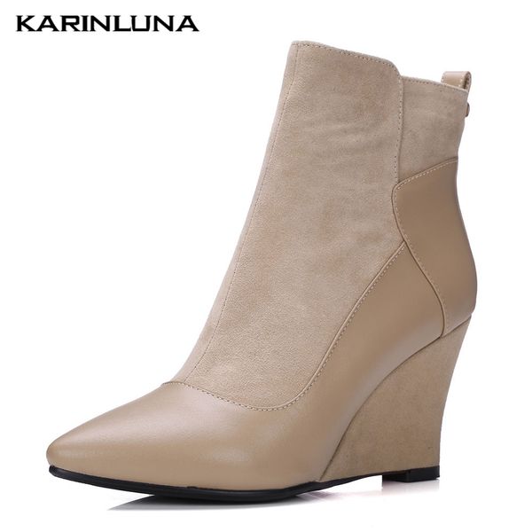 karin brand karin genuine leather kid suede wedges high heels shoes woman party office autumn winter ankle boots, Black
karin brand karin genuine leather kid suede wedges high heels shoes woman party office autumn winter ankle boots, Black