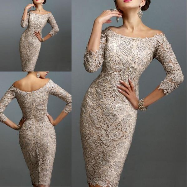 graceful mother of bride dresses off shoulder lace 3/4 long sleeves knee length sheath plus size mother of the bride dress, Black;red
graceful mother of bride dresses off shoulder lace 3/4 long sleeves knee length sheath plus size mother of the bride dress, Black;red